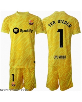 Billige Fotballdrakt Barcelona Ter Stegen #1 Keeper Replika Hjemmedraktsett Barn 2024-25 Kortermet (med bukser)